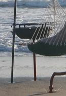 B-B-Q on a sand stand in the surf